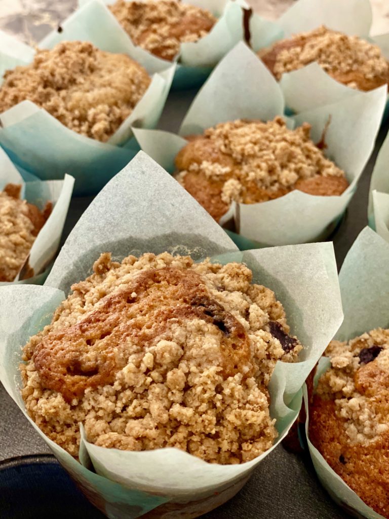 Whole Wheat Blueberry Muffins with crumb topping